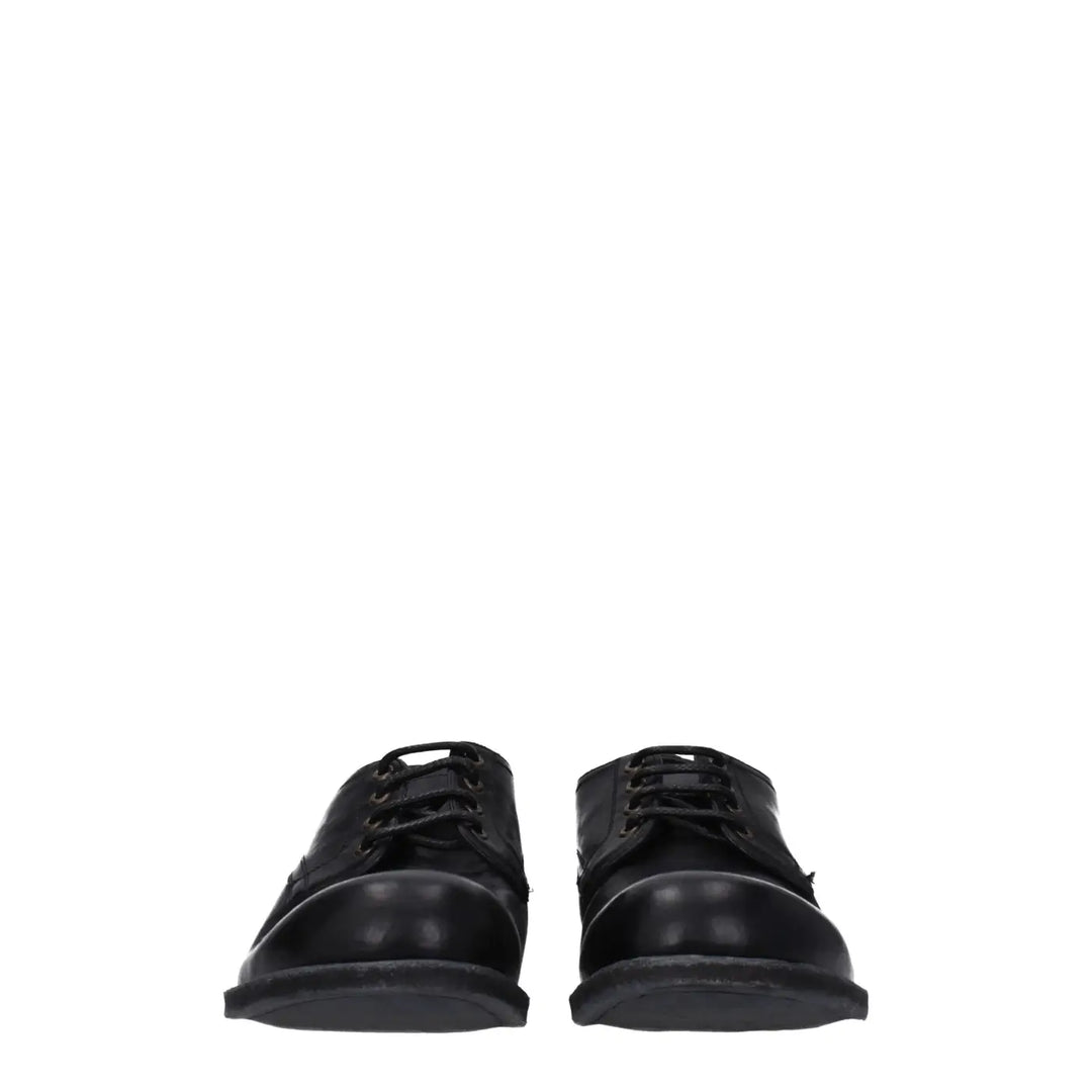 Dolce &amp; Gabbana Black Leather Oxfords And Derbies