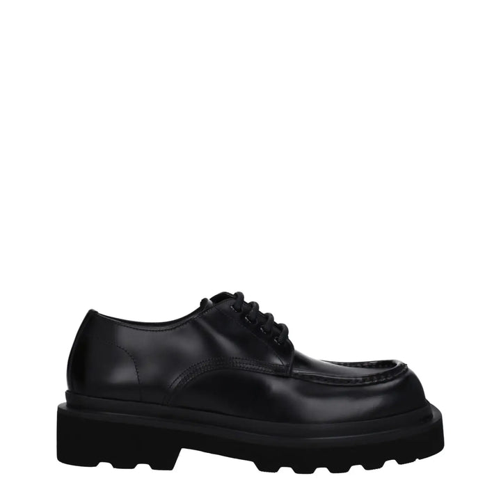 Dolce &amp; Gabbana Black Leather Oxfords And Derbies