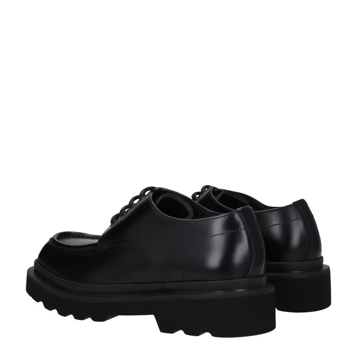 Dolce &amp; Gabbana Black Leather Oxfords And Derbies