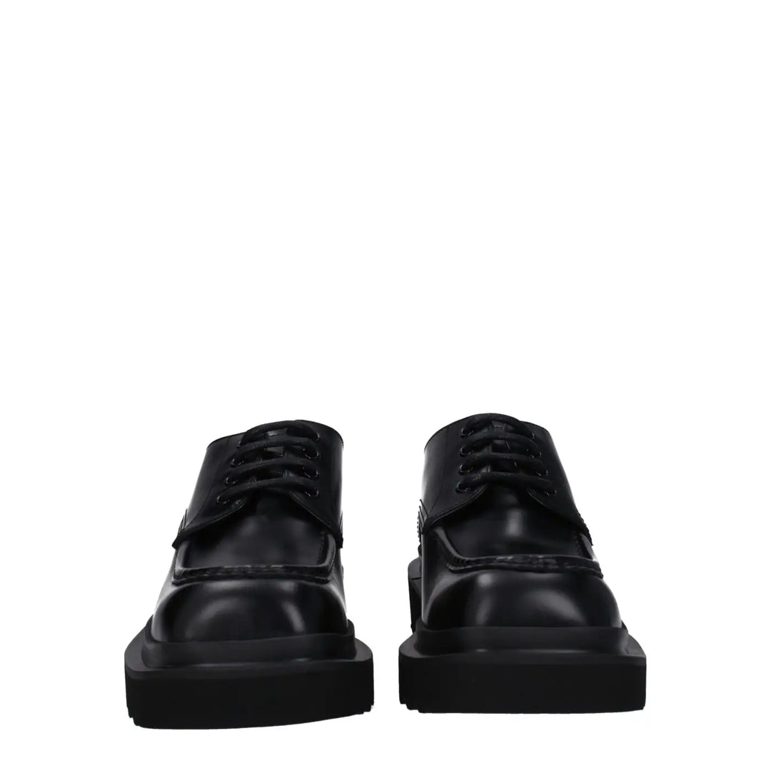 Dolce &amp; Gabbana Black Leather Oxfords And Derbies
