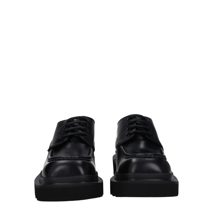 Dolce &amp; Gabbana Black Leather Oxfords And Derbies