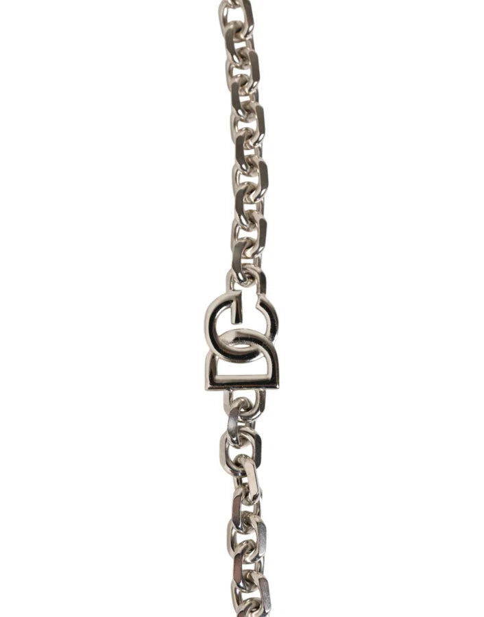 Dolce &amp; Gabbana Black Leather Pearl Chain Bag Accessory Shoulder Strap