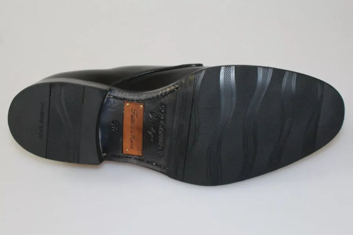 Dolce &amp; Gabbana Black Leather SARTORIA Hand Made Shoes