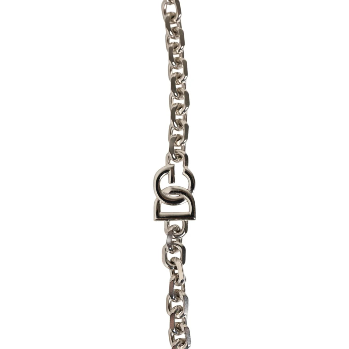 Dolce & Gabbana Black Leather Shoulder Strap with Pearls and Brass Chain