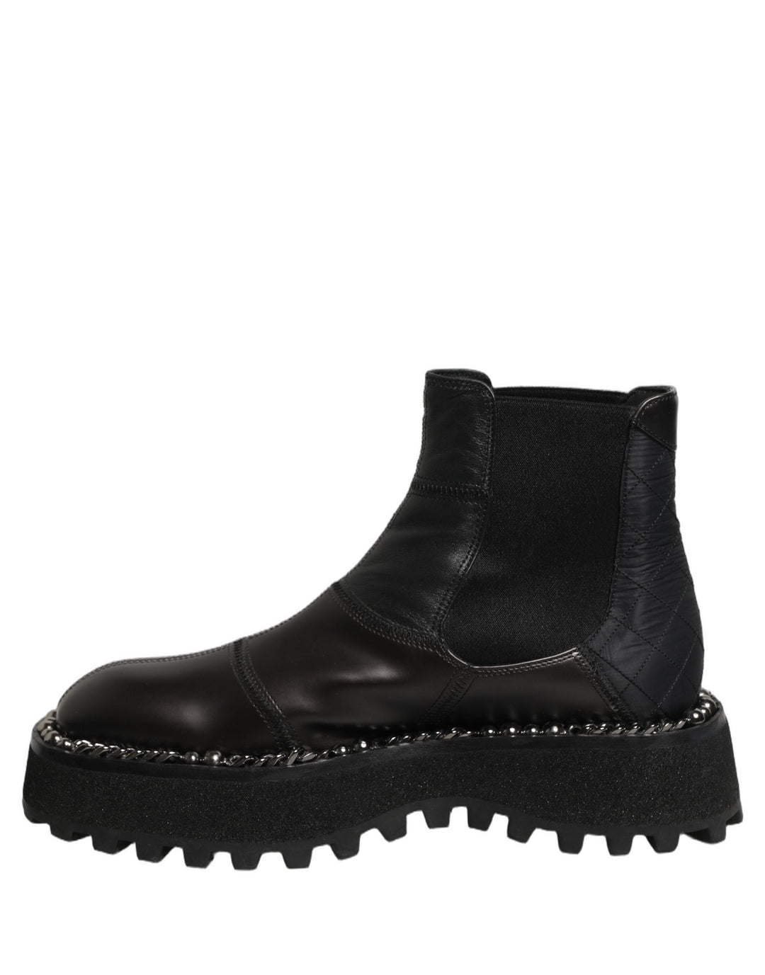 Dolce &amp; Gabbana Black Leather Slip on Chelsea Boots Shoes