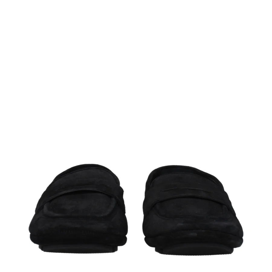 Dolce &amp; Gabbana Black Leather Slip-On Loafers