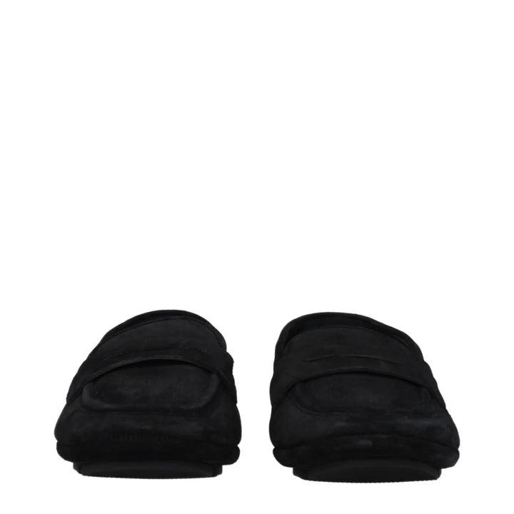 Dolce &amp; Gabbana Black Leather Slip-On Loafers