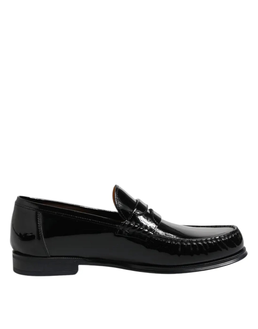 Dolce &amp; Gabbana Black Leather Slip On Loafers Dress Shoes