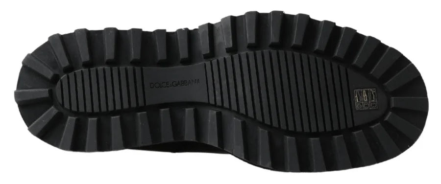 Dolce &amp; Gabbana Black Leather Slip on Stretch Boots