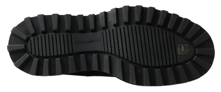 Dolce &amp; Gabbana Black Leather Slip on Stretch Boots
