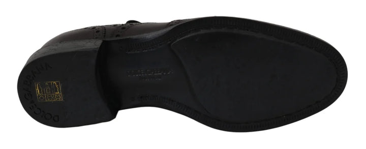 Dolce & Gabbana Black Leather Wingtip Oxford Dress Shoes