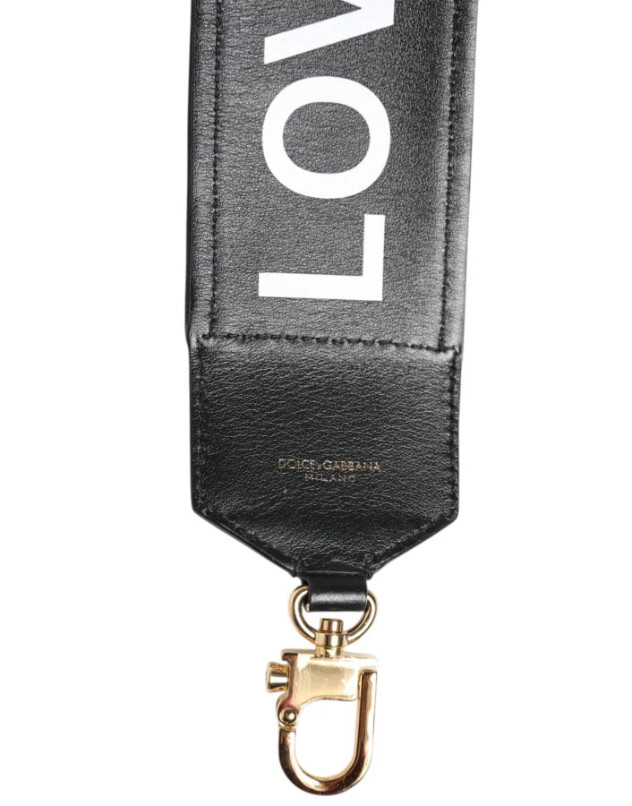 Dolce &amp; Gabbana Black Leopard Print Reversible Bag Shoulder Strap
