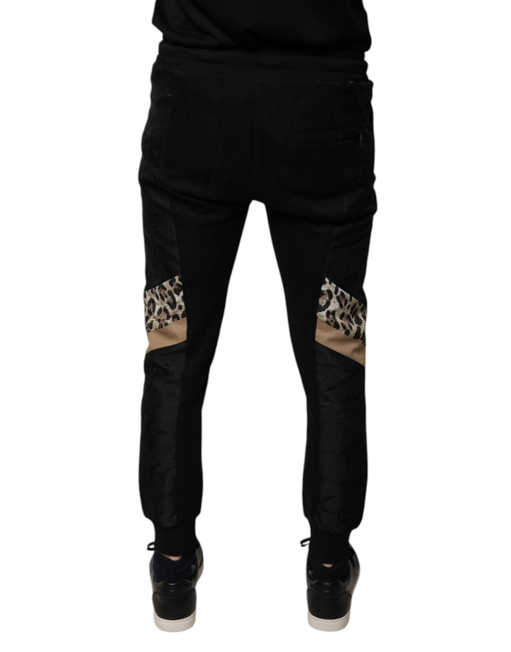 Dolce &amp; Gabbana Black Leopard Slim Fit Jogger Pants