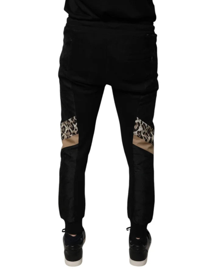 Dolce &amp; Gabbana Black Leopard Slim Fit Jogger Pants