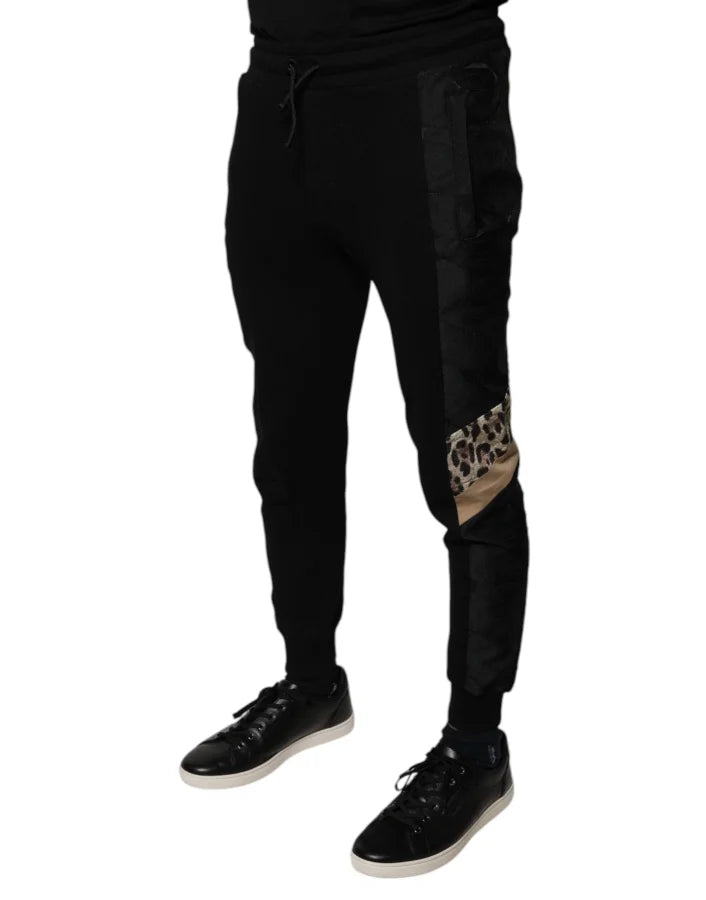 Dolce &amp; Gabbana Black Leopard Slim Fit Jogger Pants