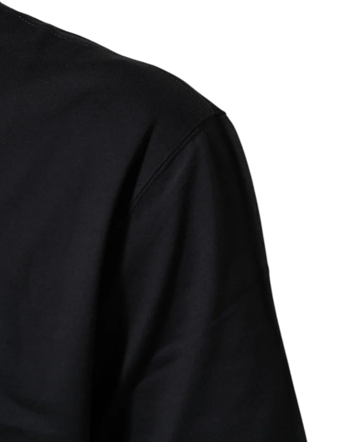 Dolce &amp; Gabbana Black Logo Compass Cotton Crew Neck T-shirt