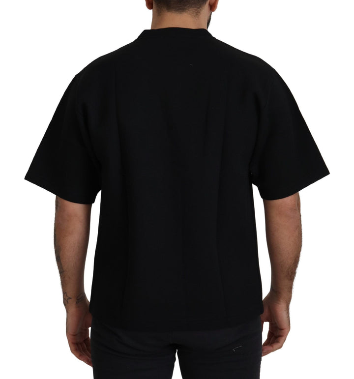 Dolce &amp; Gabbana Black Logo Cotton Crewneck T-shirt