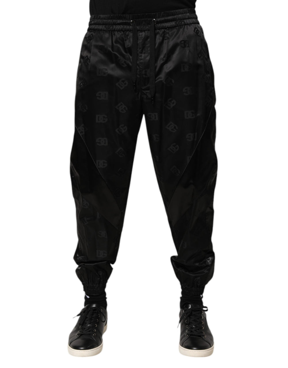 Dolce & Gabbana Black Logo Dg Print Men Jogger Sweatpants Pants