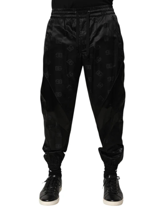 Dolce &amp; Gabbana Black Logo DG Print Men Jogger Sweatpants Pants