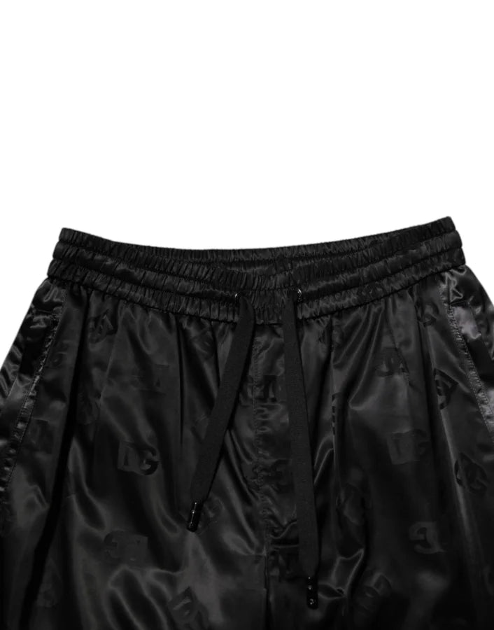 Dolce &amp; Gabbana Black Logo DG Print Men Jogger Sweatpants Pants
