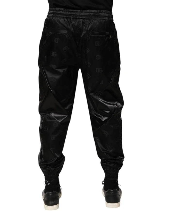 Dolce &amp; Gabbana Black Logo DG Print Men Jogger Sweatpants Pants