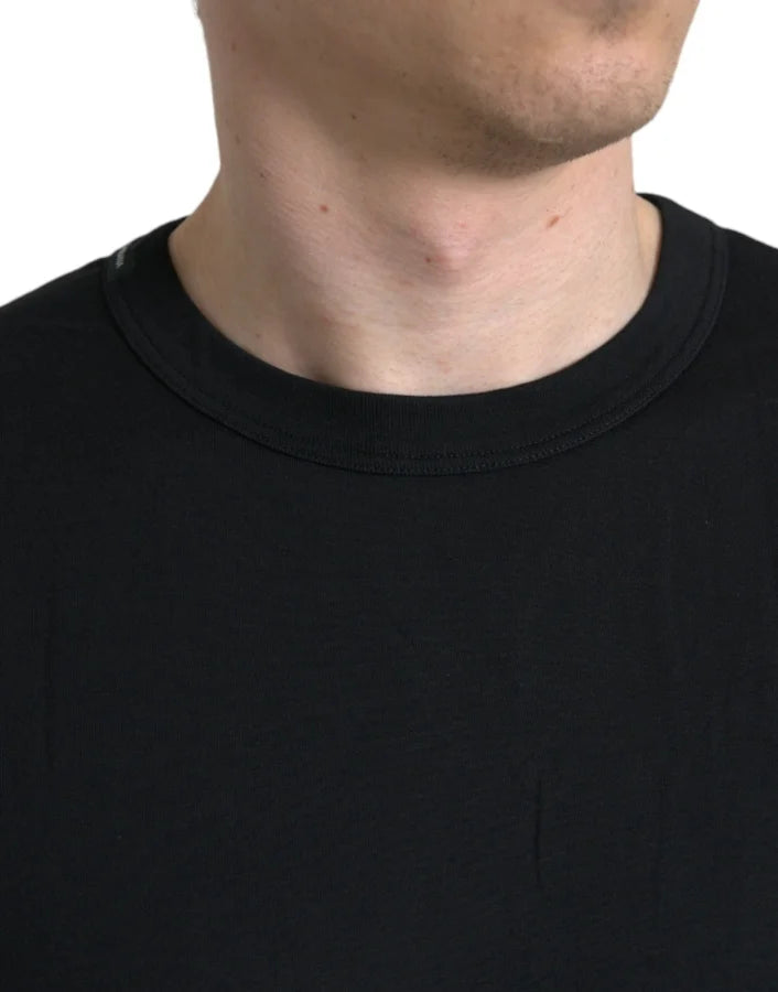 Dolce &amp; Gabbana Black Logo Embossed Crew Neck Short Sleeves T-shirt