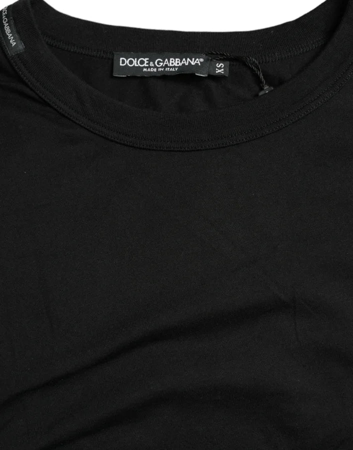 Dolce &amp; Gabbana Black Logo Embossed Crew Neck Short Sleeves T-shirt