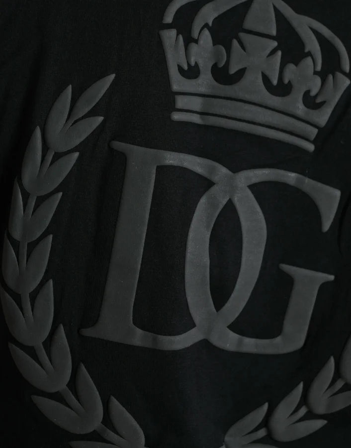 Dolce &amp; Gabbana Black Logo Embossed Crew Neck Short Sleeves T-shirt
