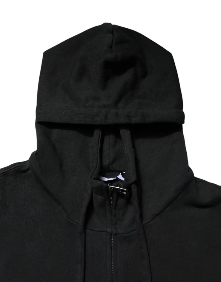 Dolce &amp; Gabbana Black Logo Full Zip Hooded Men Sweatshirt Sweater