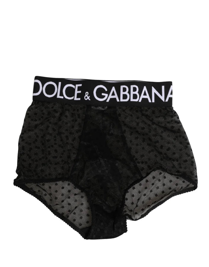 Dolce &amp; Gabbana Black Logo Girdle High Waist Panty Underwear
