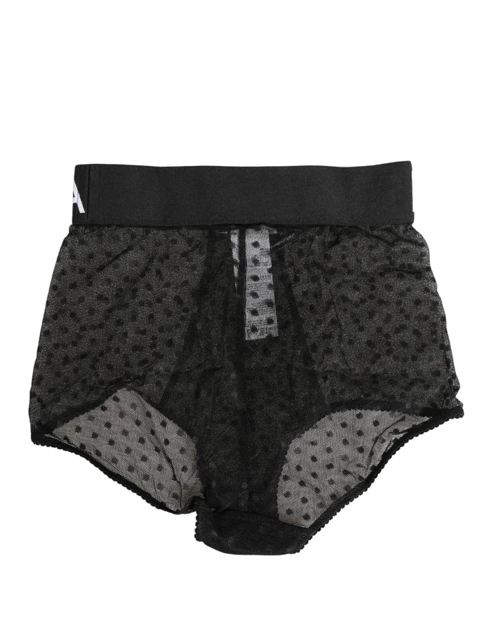 Dolce &amp; Gabbana Black Logo Girdle High Waist Panty Underwear
