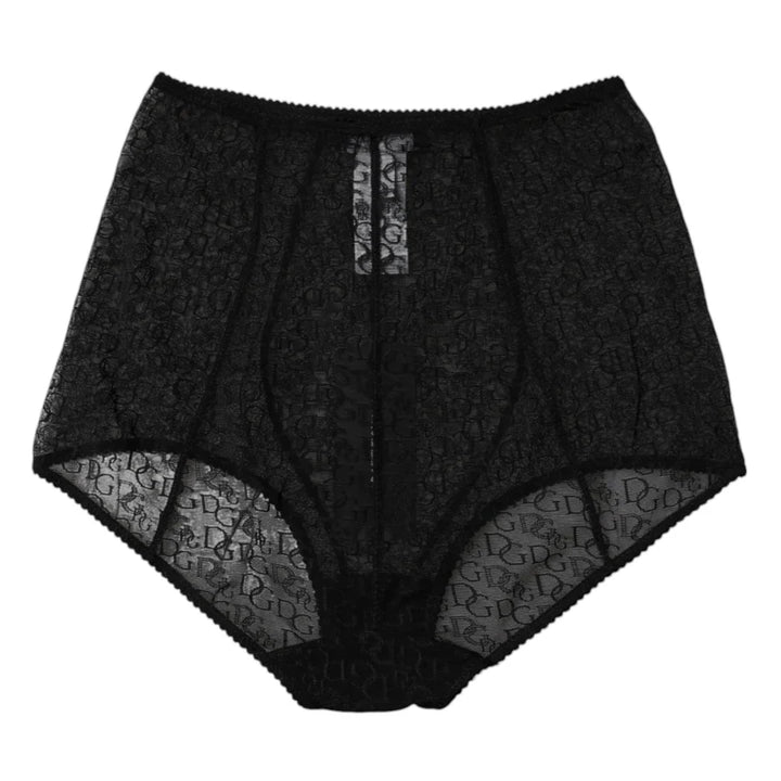 Dolce &amp; Gabbana Black Logo Girdle High Waist Panty Underwear