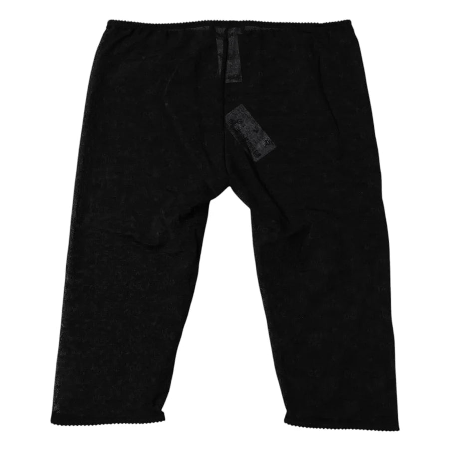 Dolce &amp; Gabbana Black Logo Lace Lingerie Cropped Tight Underwear