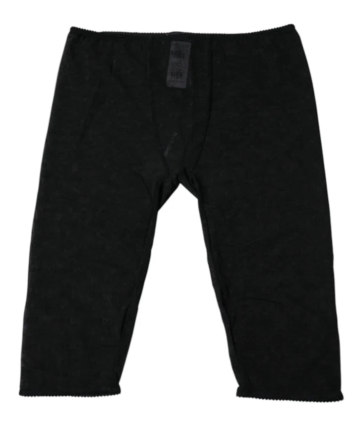 Dolce &amp; Gabbana Black Logo Lace Lingerie Cropped Tight Underwear