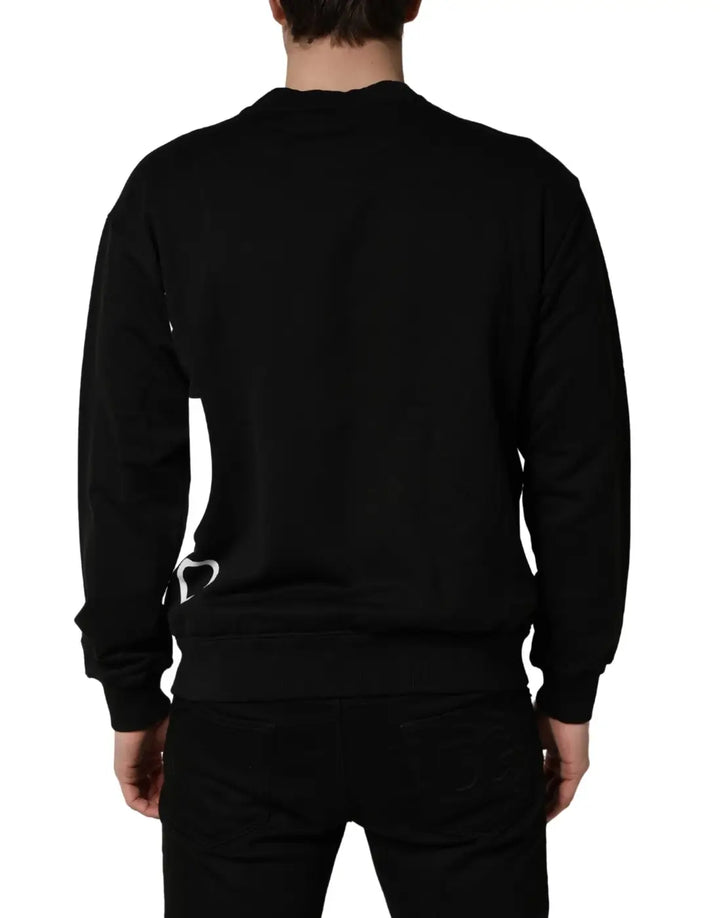 Dolce &amp; Gabbana Black Logo Milano Cotton Sweatshirt Sweater
