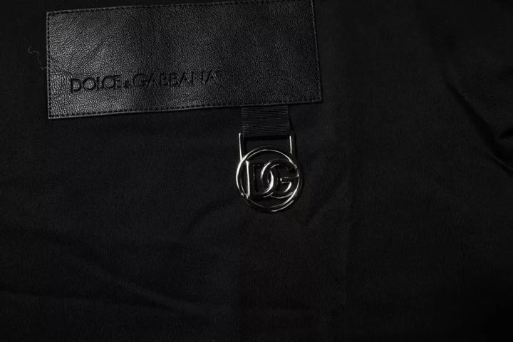 Dolce &amp; Gabbana Black Logo Patch Cotton Crew Neck T-shirt
