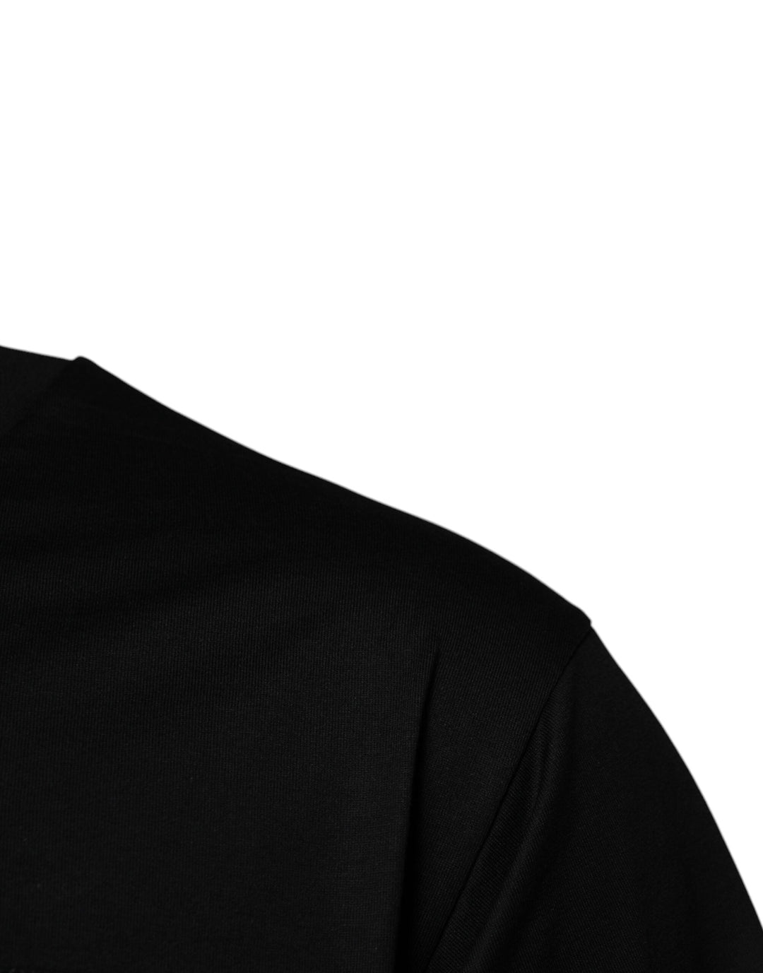 Dolce &amp; Gabbana Black Logo Patch Cotton Crew Neck T-shirt