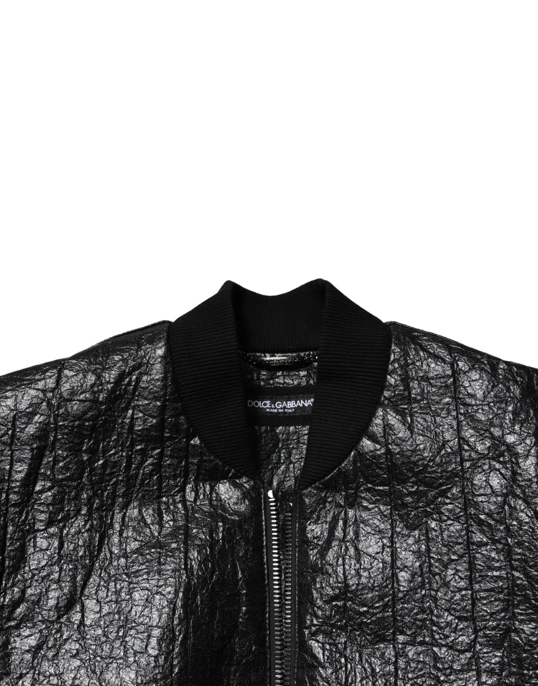 Dolce &amp; Gabbana Black Logo Plaque Bomber Full Zipper Jacket