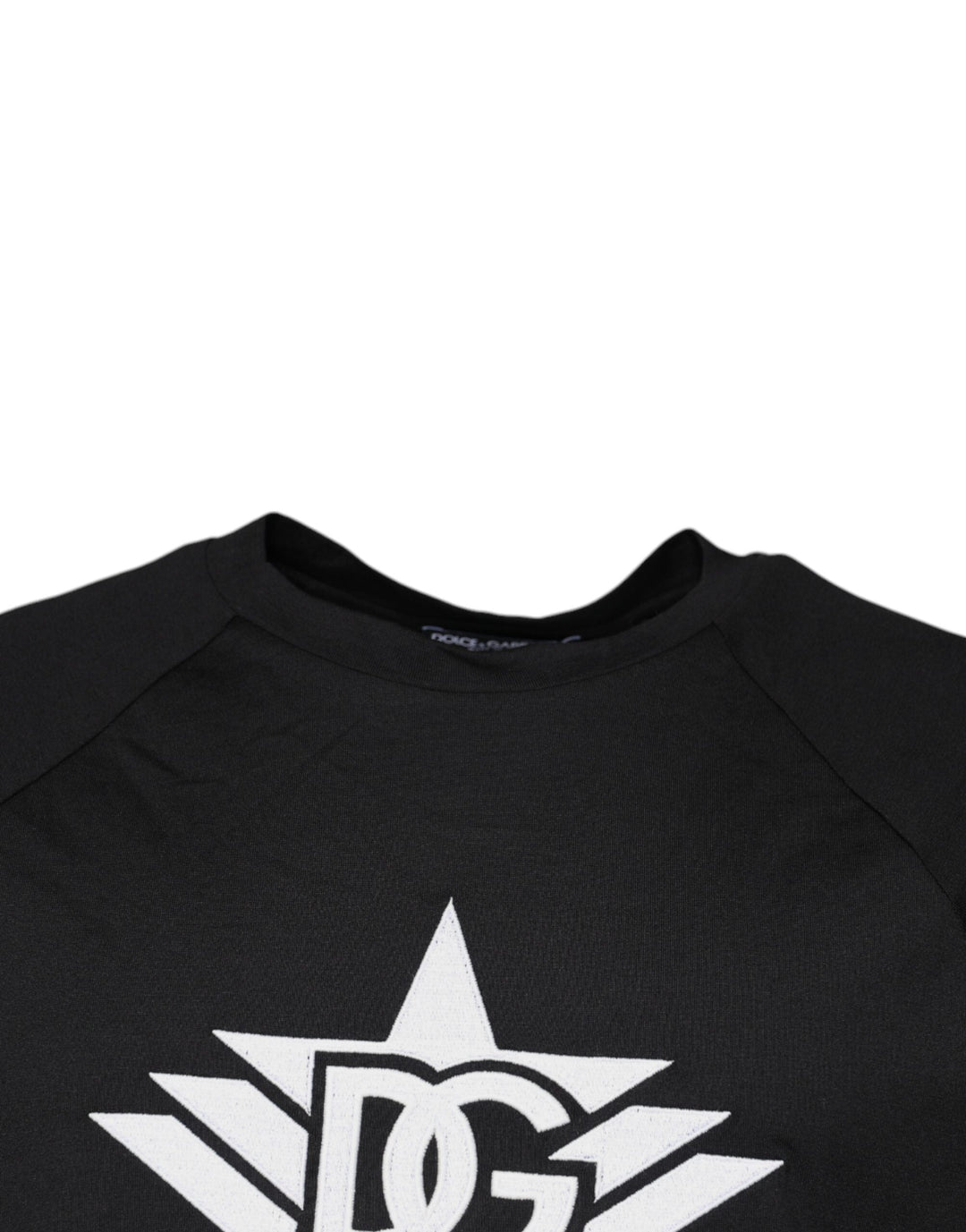 Dolce &amp; Gabbana Black Logo Print Cotton Crew Neck T-shirt
