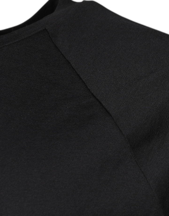 Dolce &amp; Gabbana Black Logo Print Cotton Crew Neck T-shirt