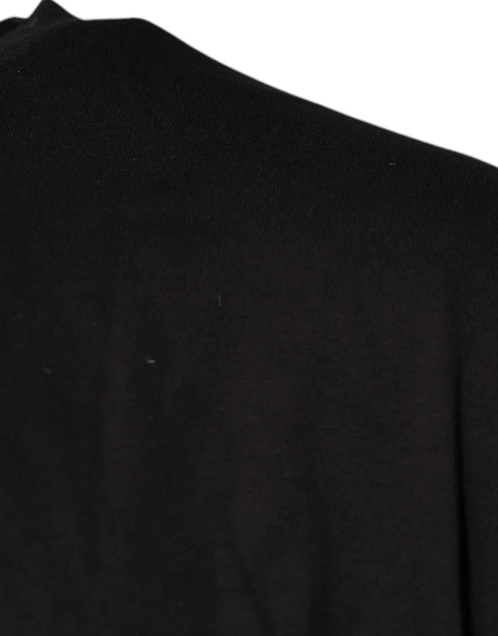Dolce &amp; Gabbana Black Logo Print Cotton Crew Neck T-shirt