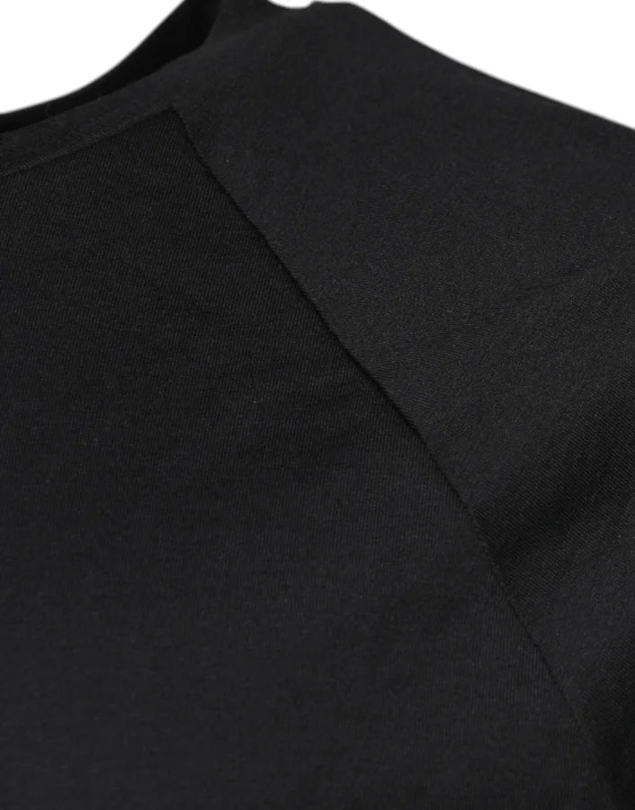 Dolce &amp; Gabbana Black Logo Print Cotton Crew Neck T-shirt