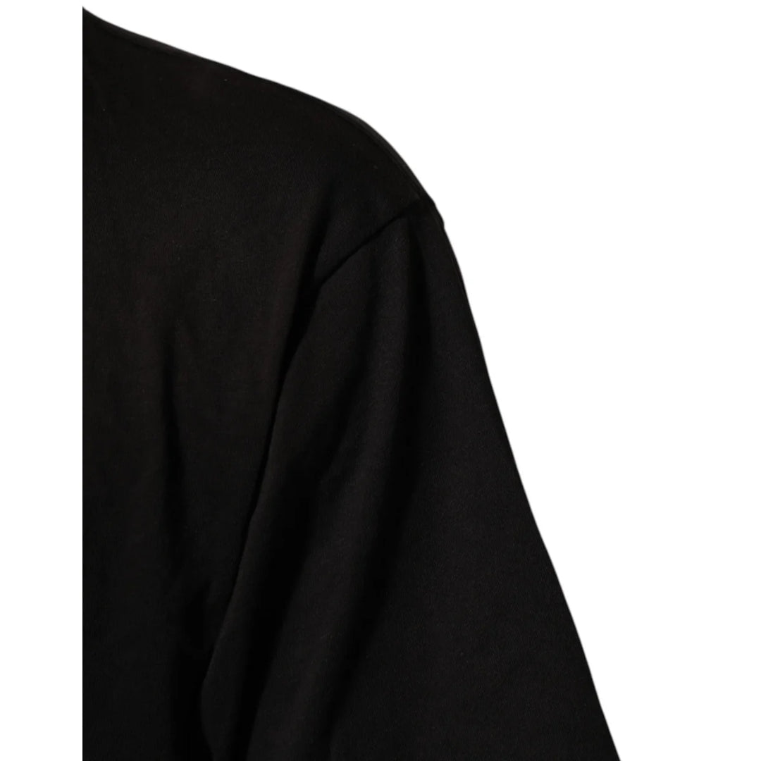 Dolce &amp; Gabbana Black Logo Print Cotton Crew Neck T-shirt