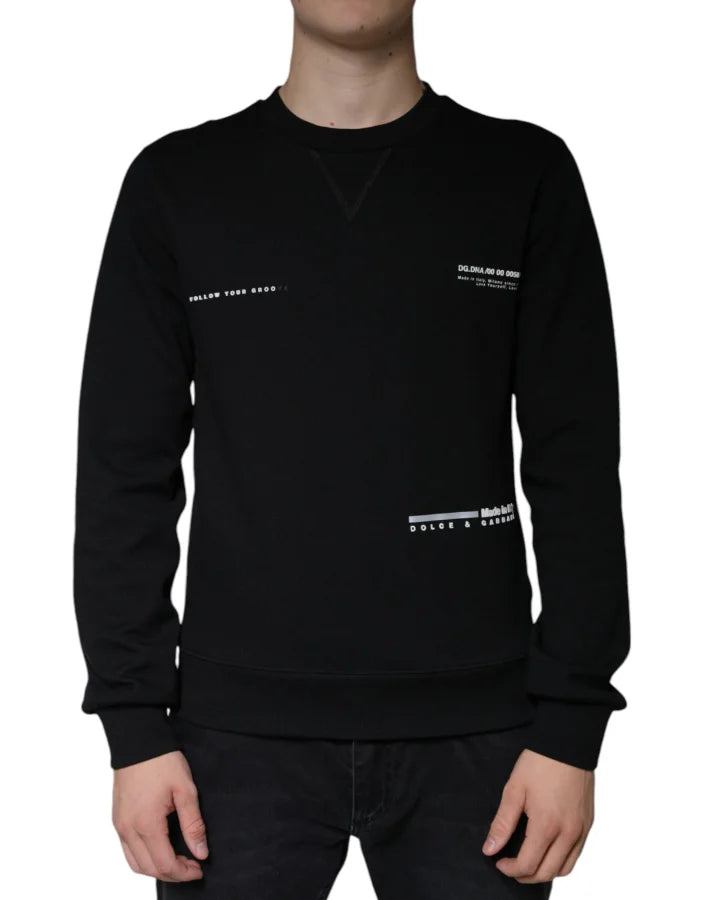 Dolce &amp; Gabbana Black Logo Print CrewNeck Sweatshirt Sweater