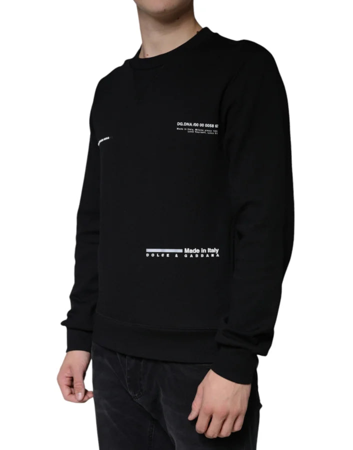 Dolce &amp; Gabbana Black Logo Print CrewNeck Sweatshirt Sweater