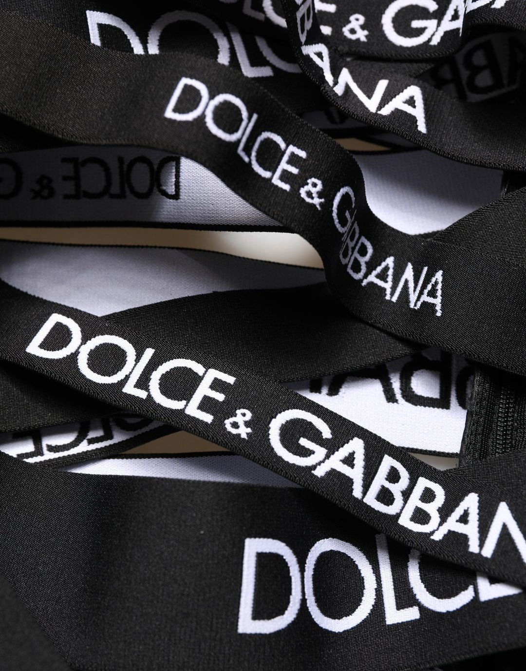 Dolce &amp; Gabbana Black Logo Tape Cut out Skinny High Waist Pants