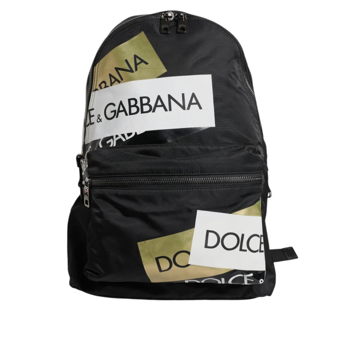 Dolce & Gabbana Black Logo Tape Polyamide Backpack for Men