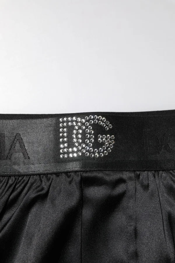 Dolce &amp; Gabbana Black Logo Waist Regular Boxer Shorts Underwear