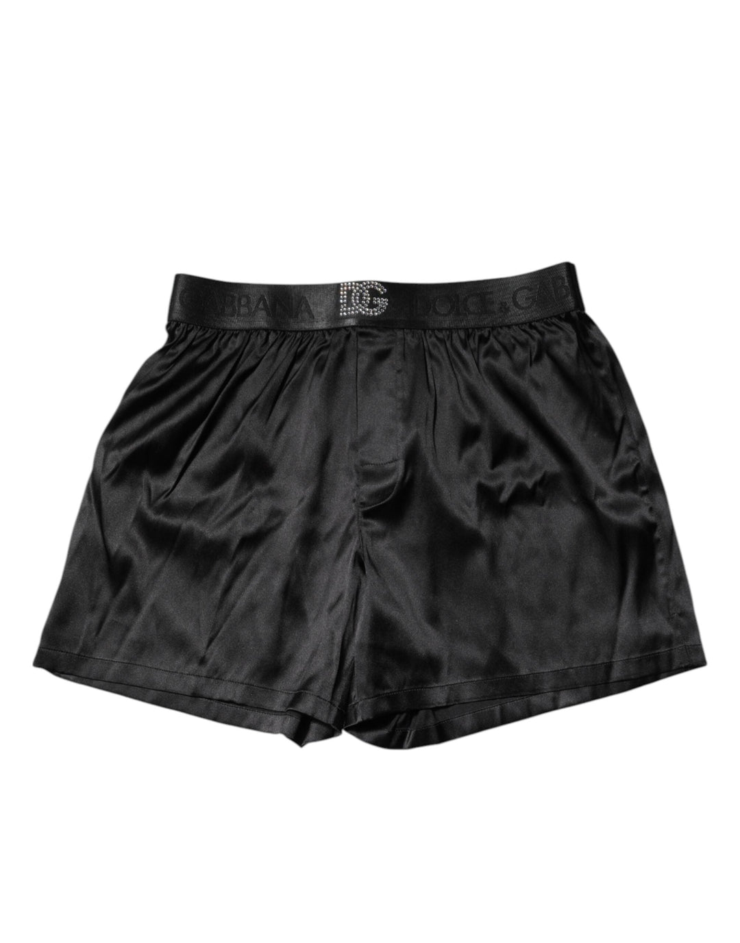 Dolce &amp; Gabbana Black Logo Waist Regular Boxer Shorts Underwear
