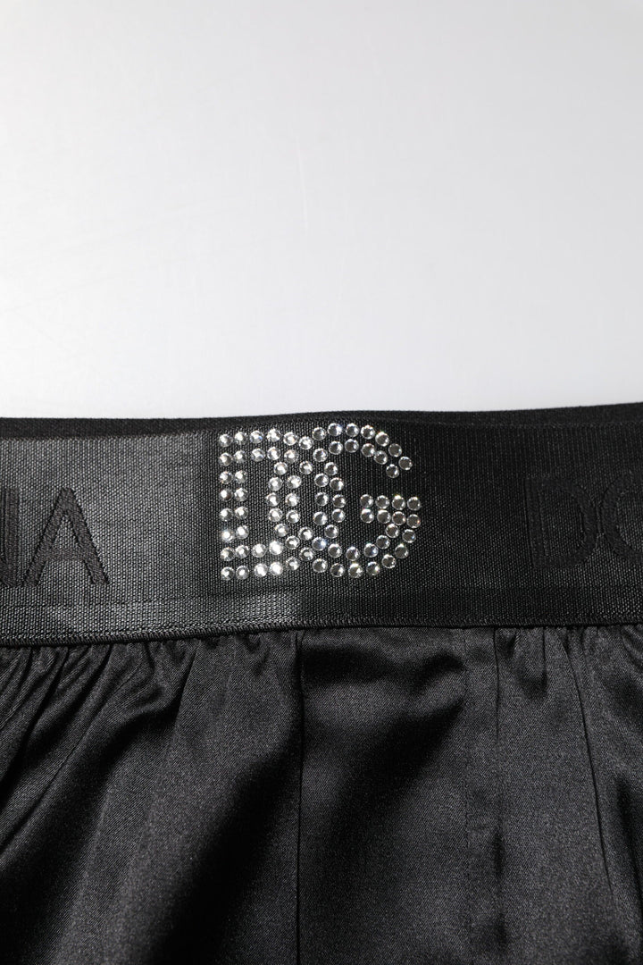 Dolce &amp; Gabbana Black Logo Waist Regular Boxer Shorts Underwear